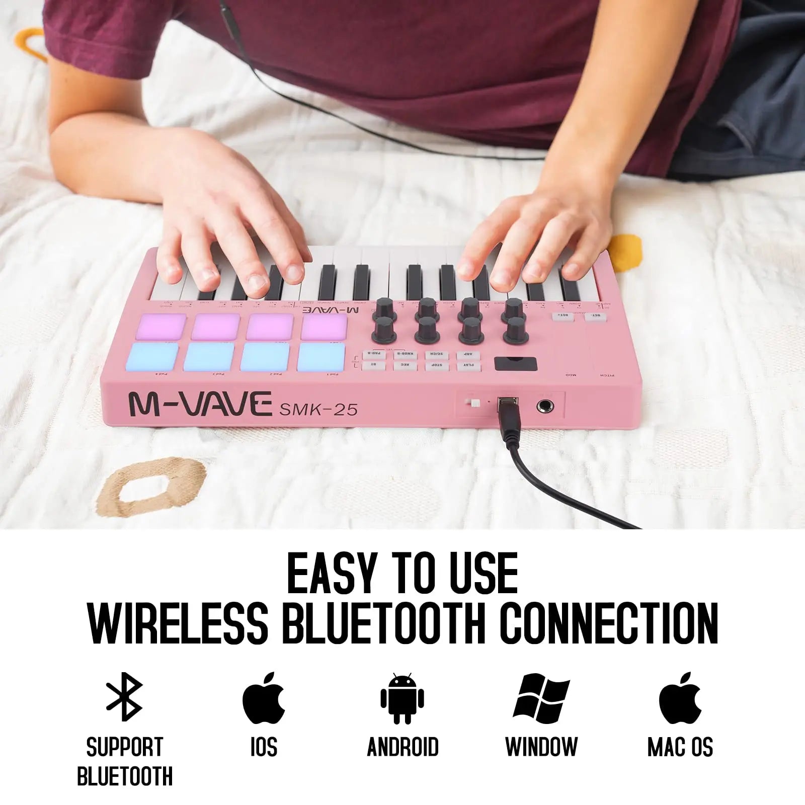 M-VAVE SMK-25 USB MIDI Keyboard Controller - Bluetooth