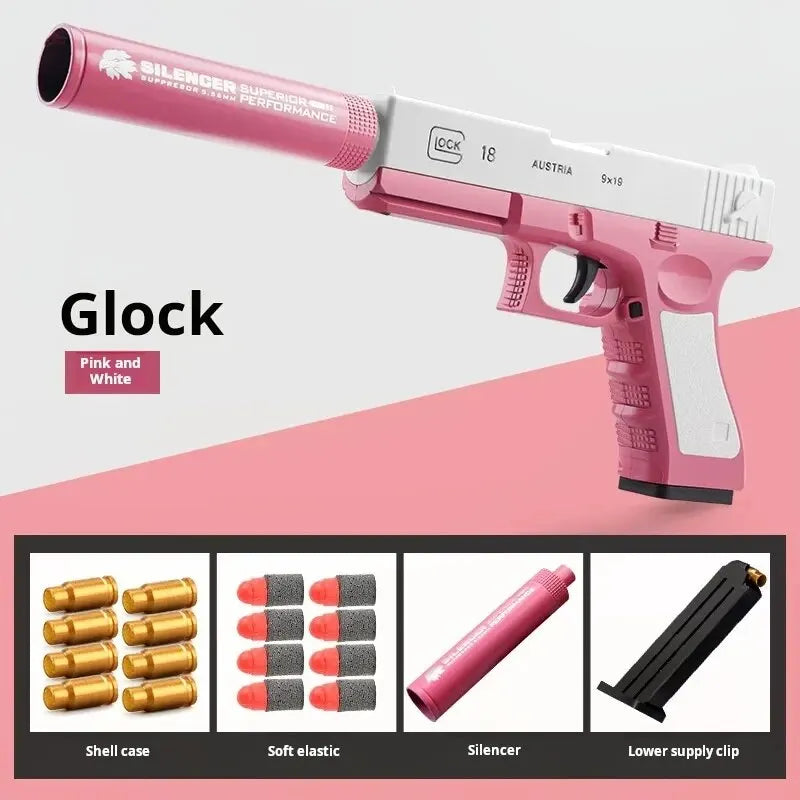 M1911 Pink Soft Bullet Toy Gun 10 rounds 8 shells 2