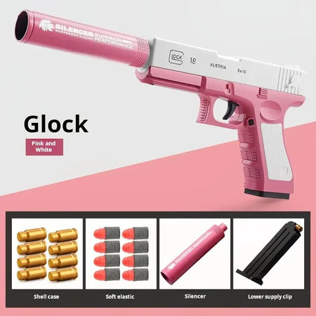 M1911 Pink Soft Bullet Toy Gun 10 rounds 8 shells 2