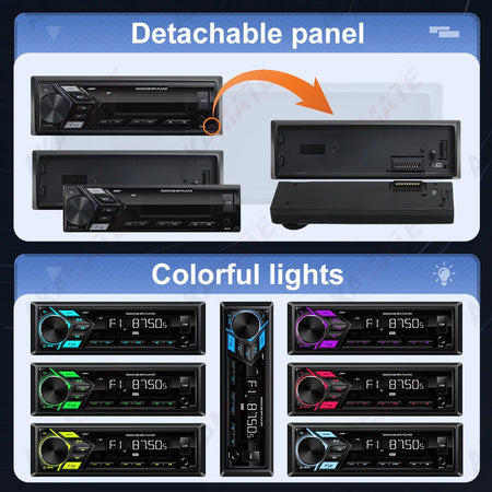 AKAMATE 1Din Car Radio MP3 Player &ndash; Bluetooth USB Charging