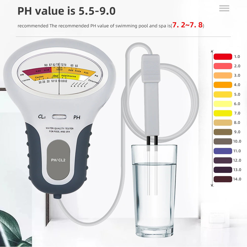 2-in-1 pH and Chlorine Meter PC-101 for Pool and Aquarium Water Quality