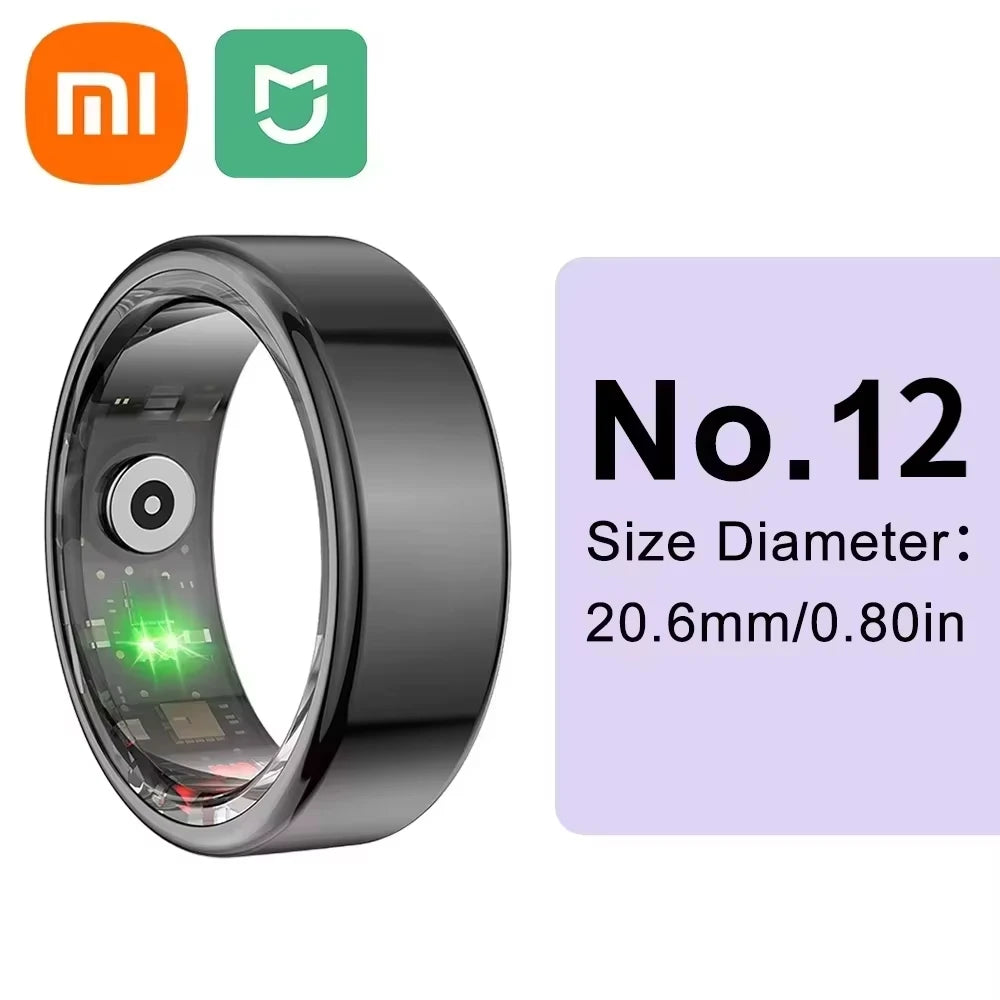 Xiaomi Smart Ring: Advanced Health Monitor with Heart Rate, Sleep Tracking &amp; Gesture Control Black size 12