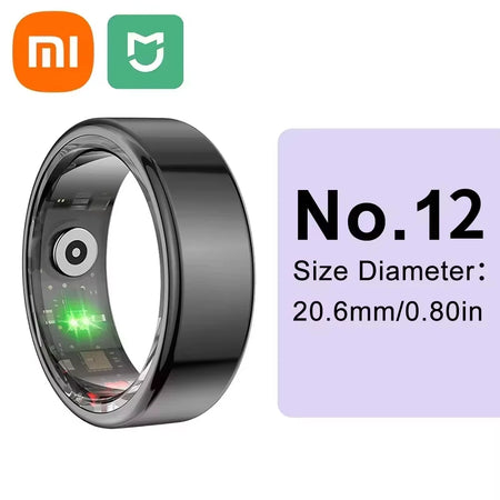 Xiaomi Smart Ring: Advanced Health Monitor with Heart Rate, Sleep Tracking &amp; Gesture Control Black size 12