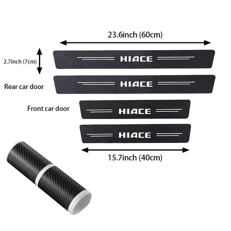 Carbon Fiber Car Door Sill Protectors 4Pcs Hiace 2016 2023