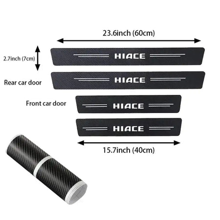 Carbon Fiber Car Door Sill Protectors 4Pcs Hiace 2016 2023
