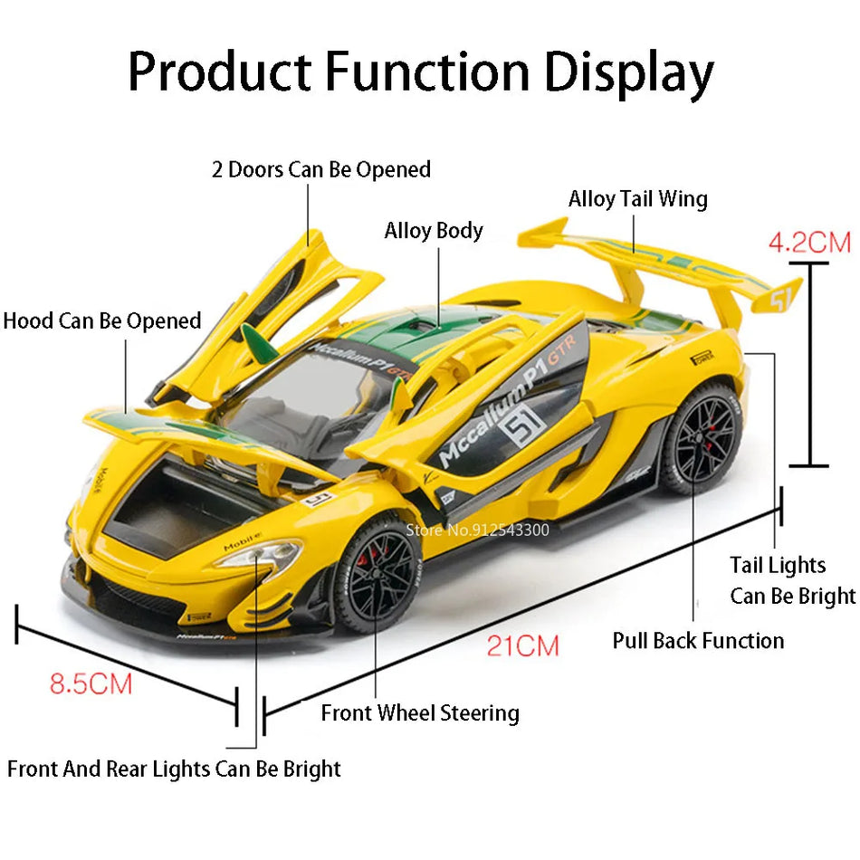 Diecast avtomobilski model s sprednjim volanom za Honda S2000 P1GTR