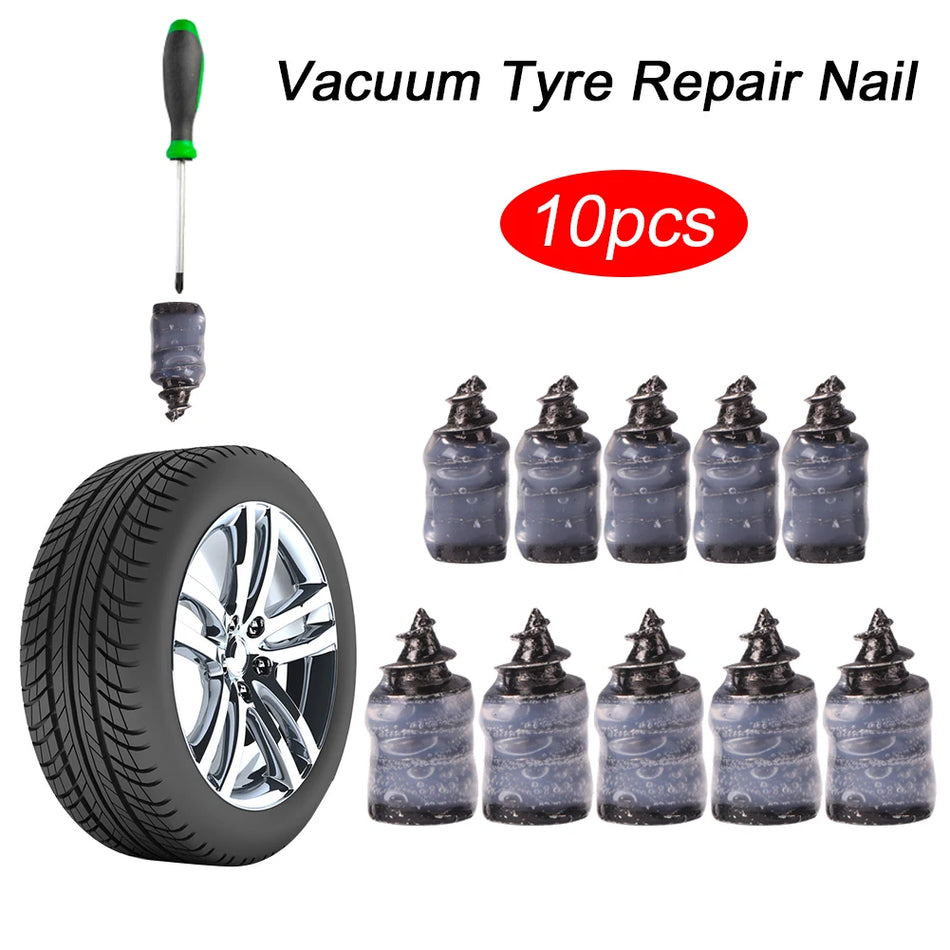 Set de 10 pièces de clous de réparation de pneus tubeless pour vélo