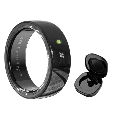 R05 Smart Ring with NFC, Heart Rate &amp; Sleep Monitor, 5ATM Waterproof Black / 10