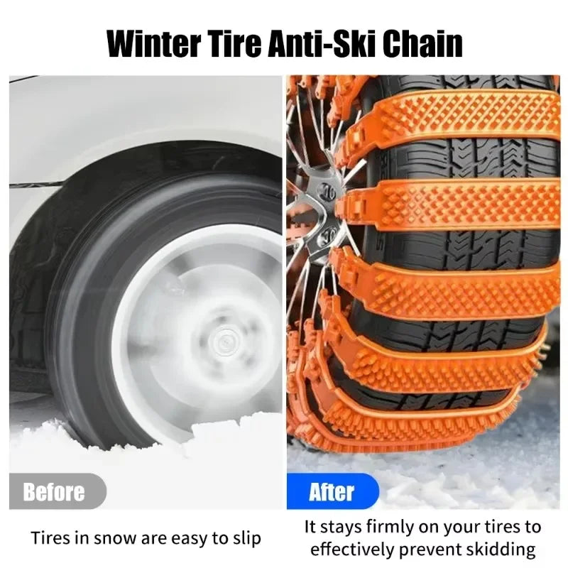 10-1Pcs Car Motorcycle Snow Chains &ndash; Reusable Anti Slip