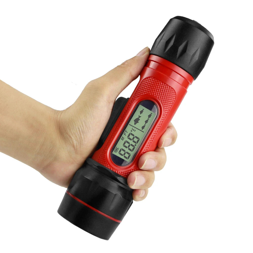 Wireless Handheld Fish Finder Sonar with LED Light, 0.8-90m Depth