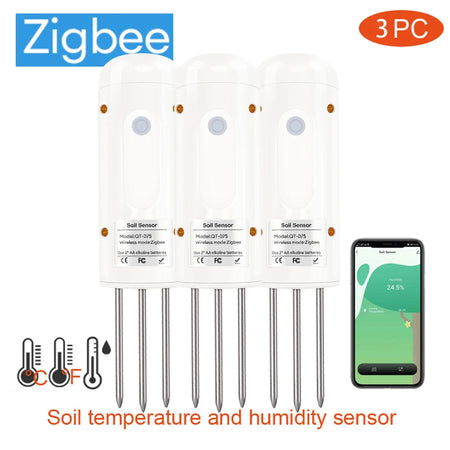 Smart Soil Sensor Zigbee &ndash; Wireless Temperature and Humidity Detection 3 pcs