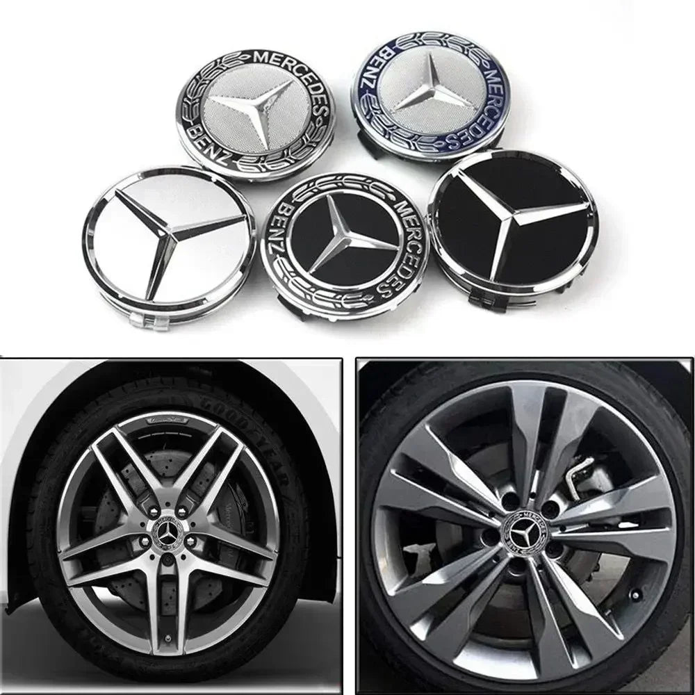 4PCS 75MM Car Hub Center Cover &ndash; Premium Mercedes Benz Emblem Design