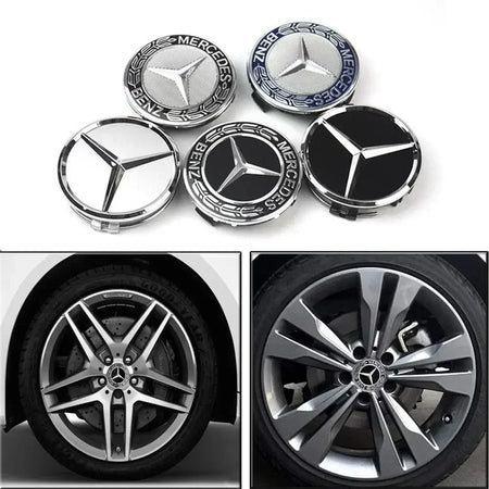 4PCS 75MM Car Hub Center Cover &ndash; Premium Mercedes Benz Emblem Design