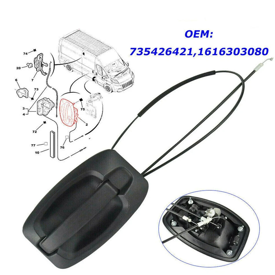 Fiat Ducato Rear Side Sliding Door Handle with Wiring Harness