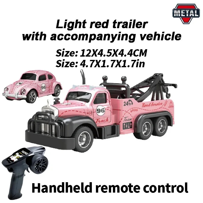 RC Car Pickup Rescue Truck 1/64 &ndash; App Controlled Remote Fun light red