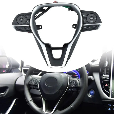 Left/Right Steering Wheel Cruise Control Switch Buttons With Frame For Toyota Corolla Levin RAV4 RAV 4 2019-2023 by InterCyprus Trading Ltd