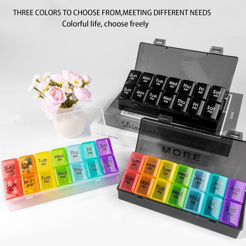 Weekly Pill Organizer &ndash; Convenient Push Button Design