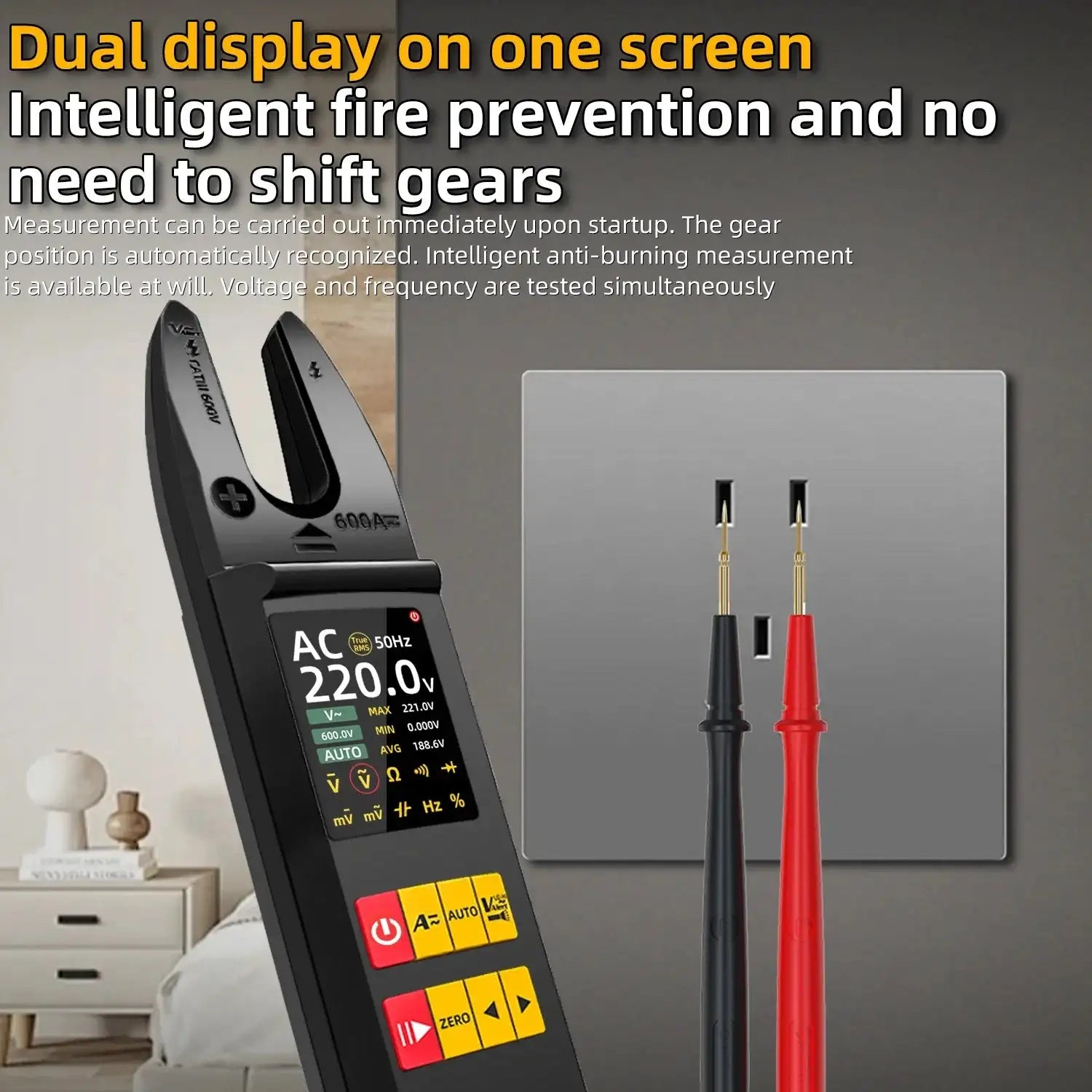 Bside U5 U Shaped Clamp Meter 600A True RMS Multimeter