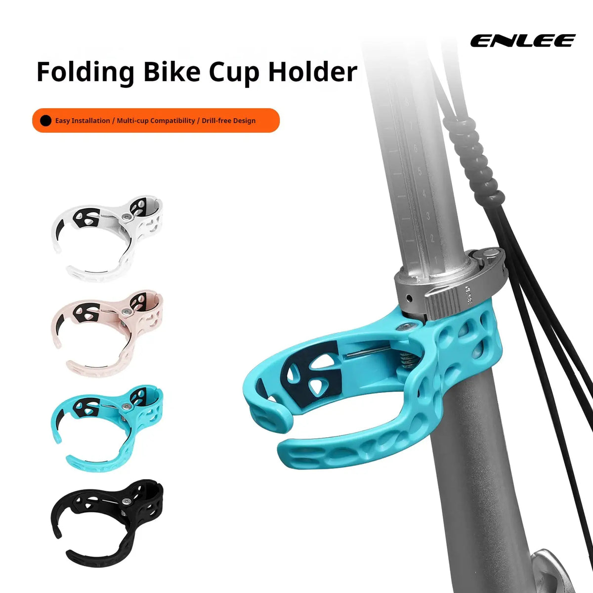 Enli Bicycle Cup Holder, Water Bottle Holder, Adapter Seat Rod Frame Tube, Suitable for Folding Bike Coffee Cup Holder by InterCyprus Trading Ltd