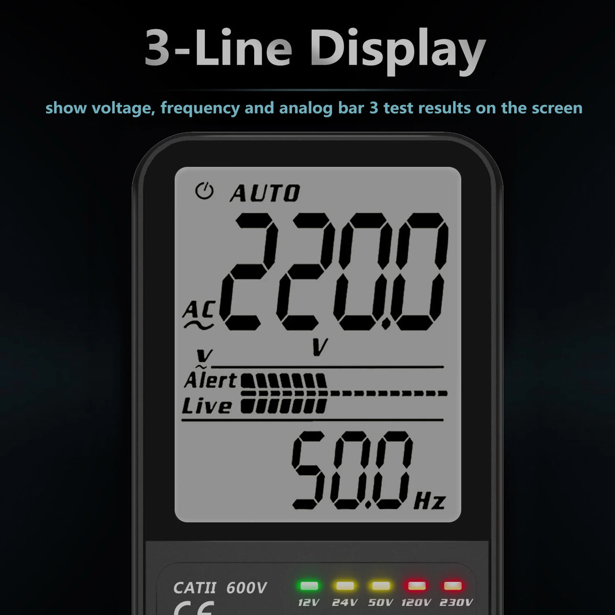 BSIDE ADMS9LN &ndash; Large Screen Multimeter T-RMS DC/AC NCV