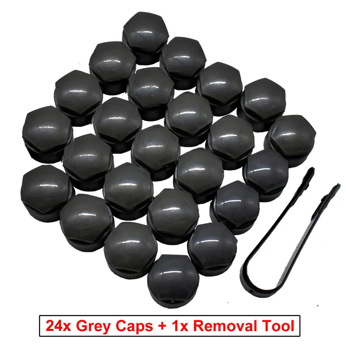 24x Car Wheel Nut Caps Accessories Auto Tyre Hub Screw Anti-Rust Protection Vehicle Bolts Studs Cover Black For Audi A4 A6 Q3 Q5 by InterCyprus Trading Ltd