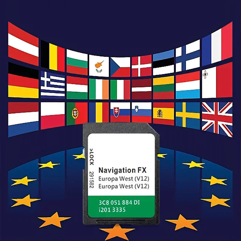 VW Sat Nav SD Card FX V12 RNS310 &ndash; Europe West Maps 8GB CHINA