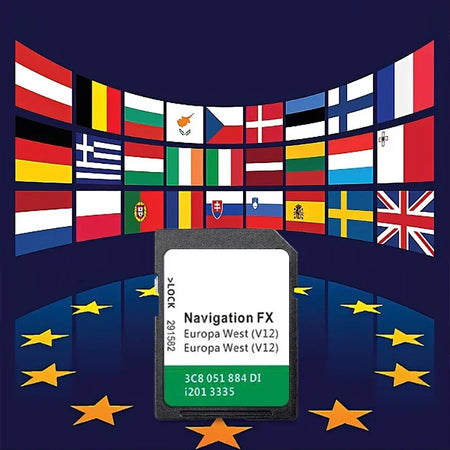 VW Sat Nav SD Card FX V12 RNS310 &ndash; Europe West Maps 8GB CHINA