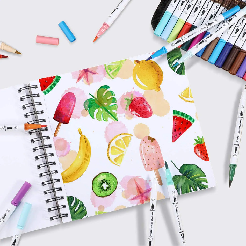 Bloc de desen Ohuhu pentru markere pe bază de alcool, legat în spirală 8.9 x 8.3 inci