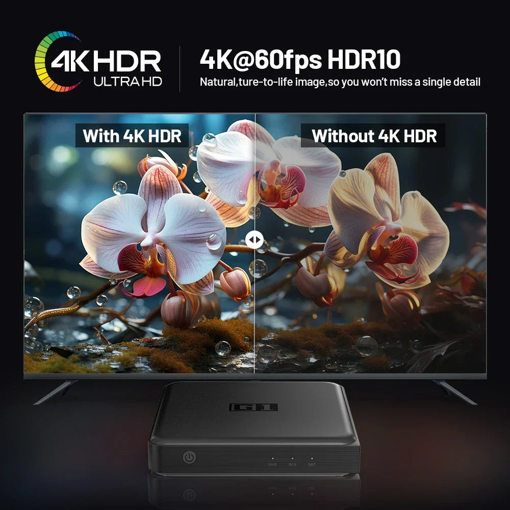 G1 Android TV Box 14.0 - 4K Netflix Dolby Vision HDR10Plus