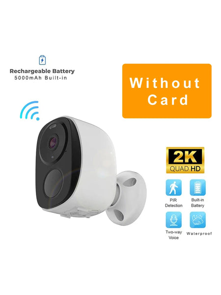 2K 3MP Wireless Security Camera Battery Cam NO Card / USB