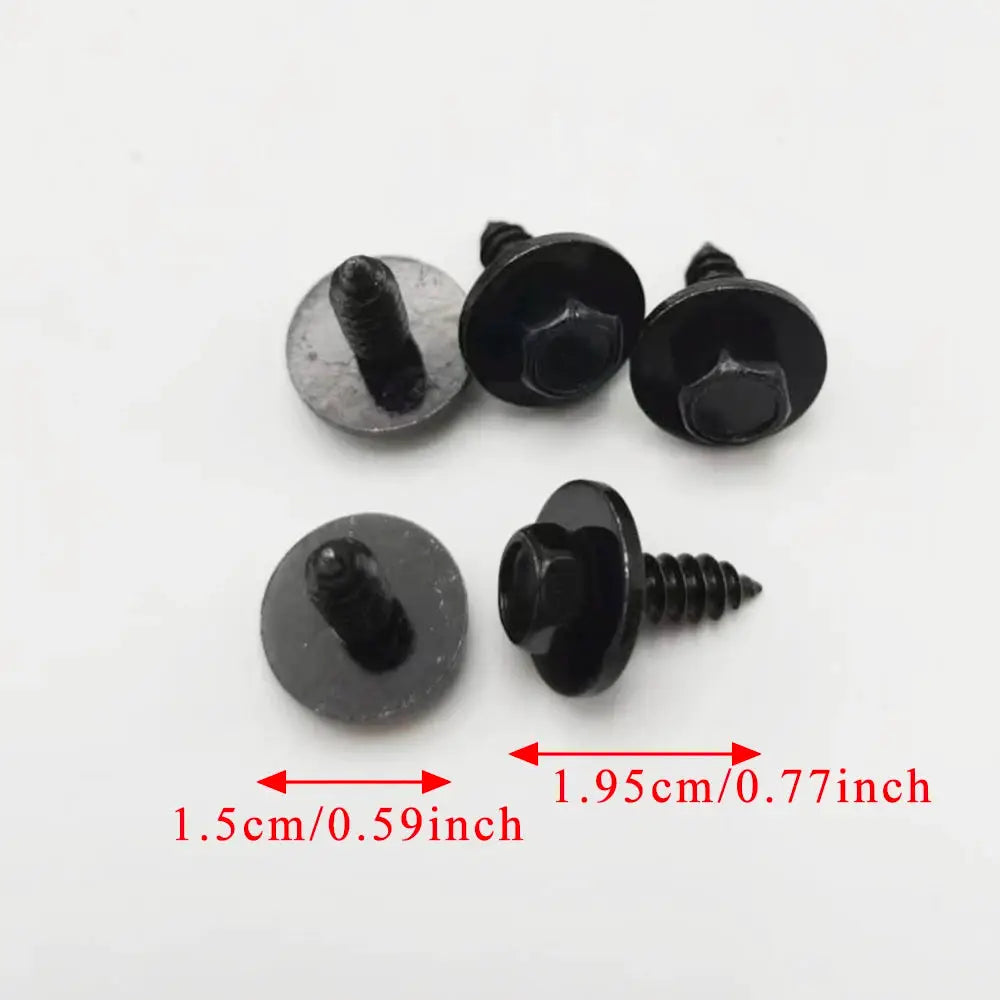 Hex Head Bolts With Washers Black ST4.8x16 For BMW 1 3 5 X1 X3 X5 by InterCyprus Trading Ltd