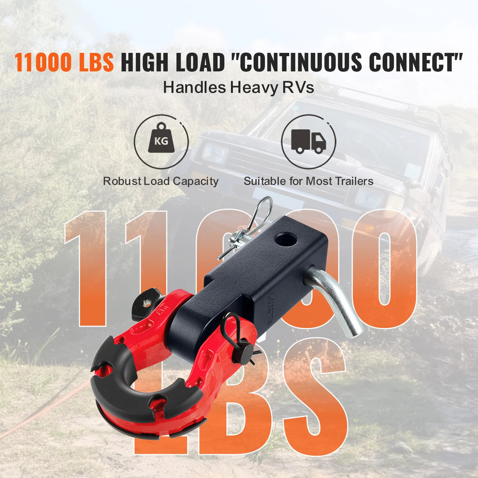 2 Inch Shackle Hitch Receiver Pulberkattega D Ring