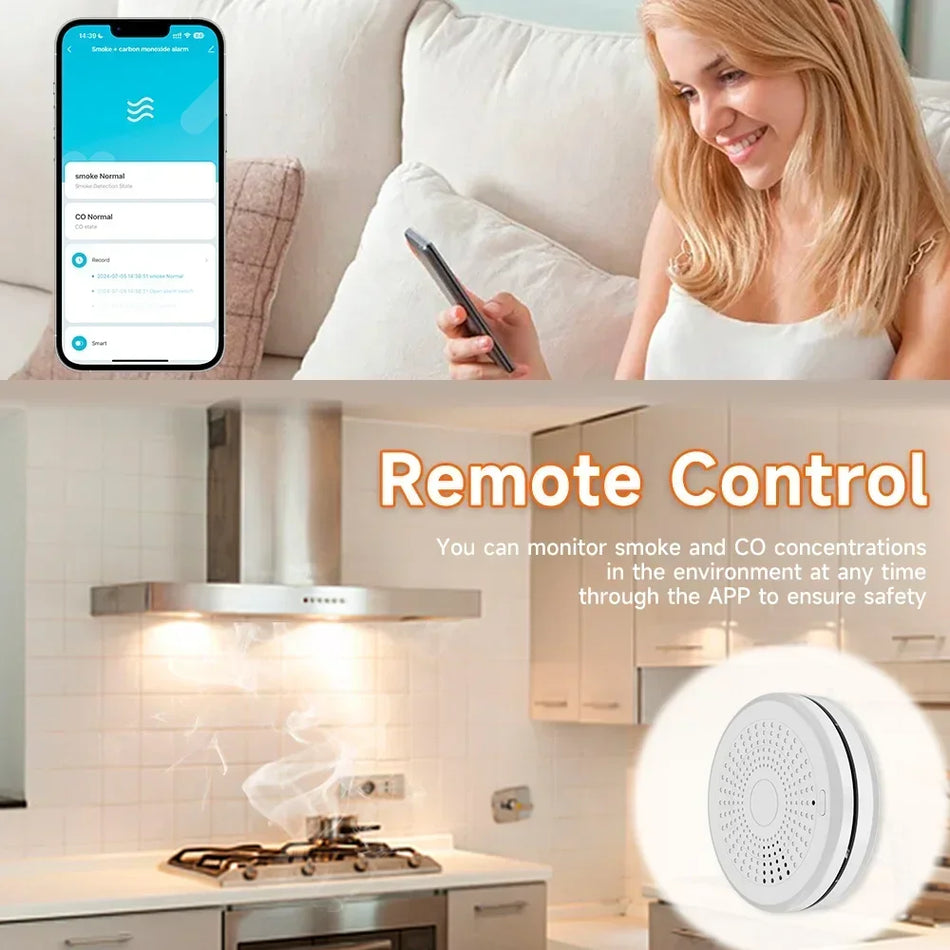 Tuya 2 In 1 WiFi Smoke And CO Alarm &ndash; 85dB Loud Alarm