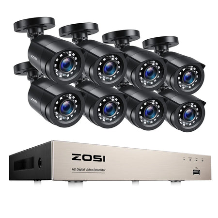 ZOSI 8CH 1080P CCTV System Outdoor Lite DVR &ndash; Night Vision 8CH DVR x 8 Cameras / 2T / spain