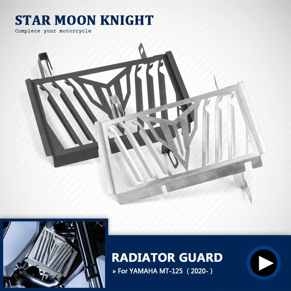 Yamaha MT-125 zaščita rešetke hladilnika z aluminijem in nerjavečim jeklom, črna površina