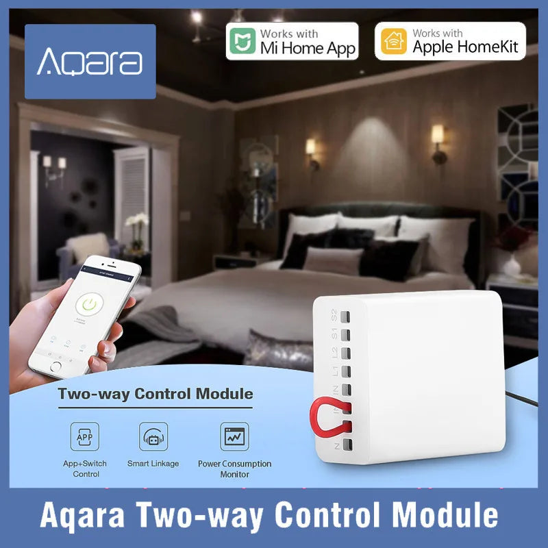 Aqara dvojcestný Zigbee reléový ovládač pre inteligentnú domácnosť s HomeKit a Mi Home
