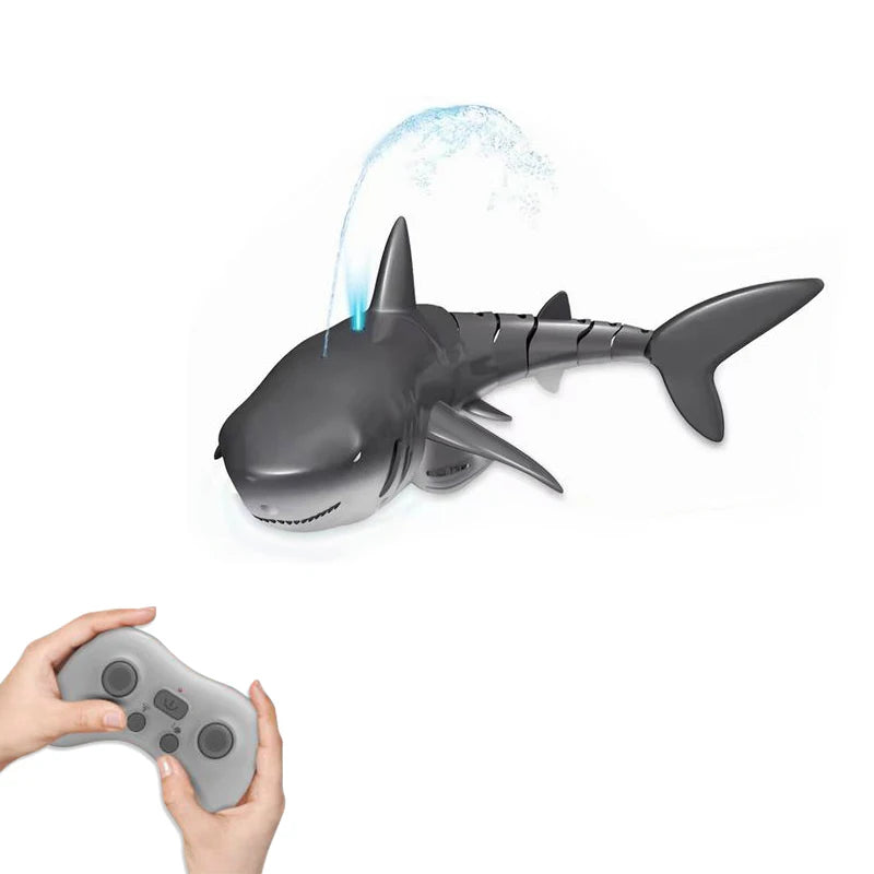 RC Shark Remote Control Boat &ndash; Interactive Water Spray Feature Gray Shark