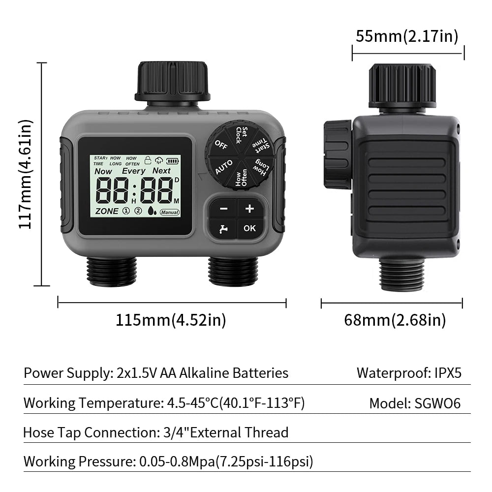 Programmable Garden Irrigation Watering System - TNCE Sprinkler Timer