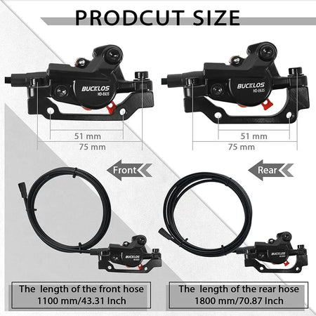 BUCKLOS Hydraulic Disc Brake Kit for Electric Bicycles and Scooters
