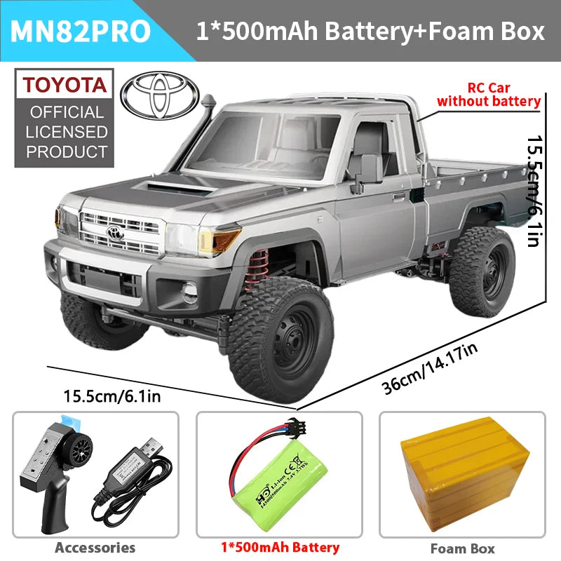 ZWN MN82 MN82S LC79 1/12 RC Pickup Truck - Off Road Capable MN82P Sliver 1B FB