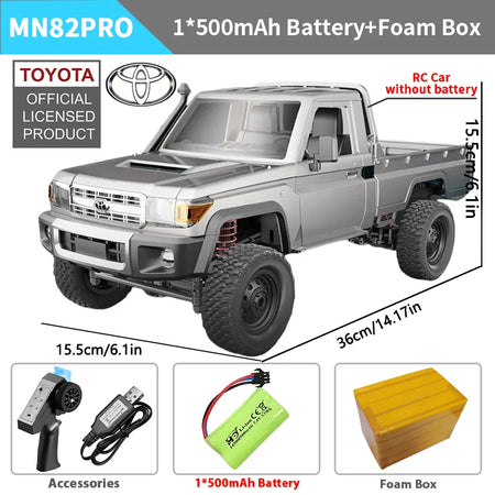 ZWN MN82 MN82S LC79 1/12 RC Pickup Truck - Off Road Capable MN82P Sliver 1B FB
