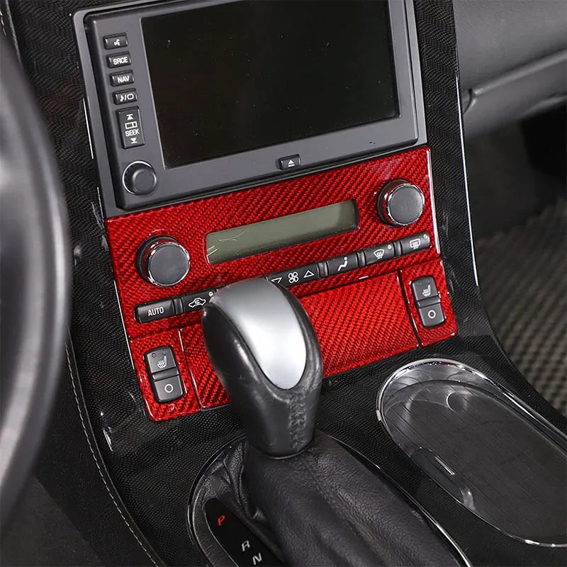 Skutečný uhlíkový fiber 4ks rám tlačítka klimatizace pro Corvette C6