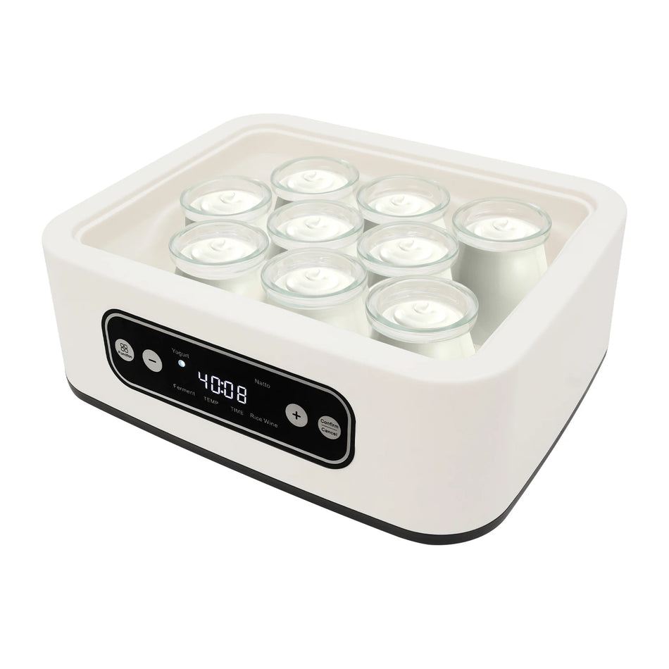 Yogurtera de 220V 20W con pantalla LED 9 tazas control de temperatura