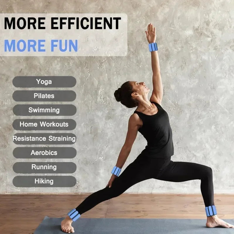 Verstelbare Pols- en Enkelgewichten voor Vrouwen en Mannen, Silicone en Stalen Gesp