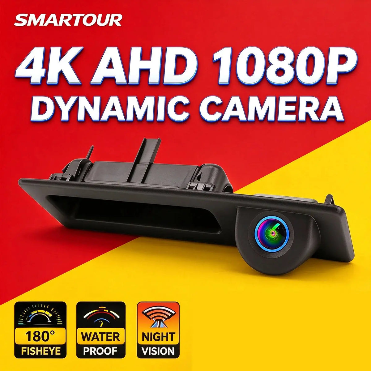 4K AHD 1080P Dynamic Guideline Reverse Camera For BMW 5/3 Series X1/X3/X4/X5 2011-2017 Trunk Handle Backup Camera Starlight Nigh by InterCyprus Trading Ltd