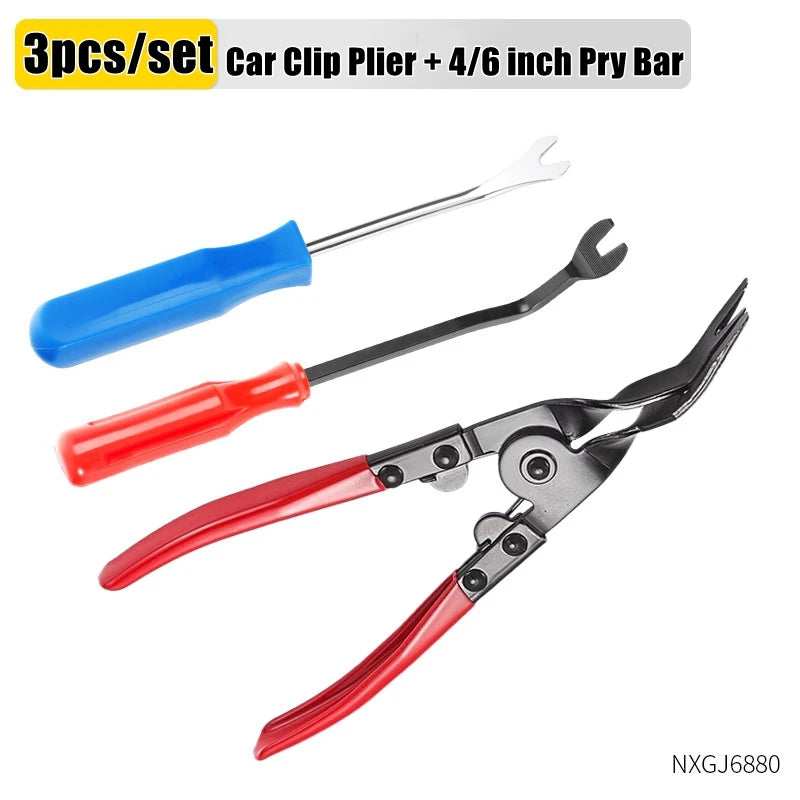Auto Clip Pliers Car Fastener Trim Rivet Removal Tool Kit for Door Panel &amp; Upholstery