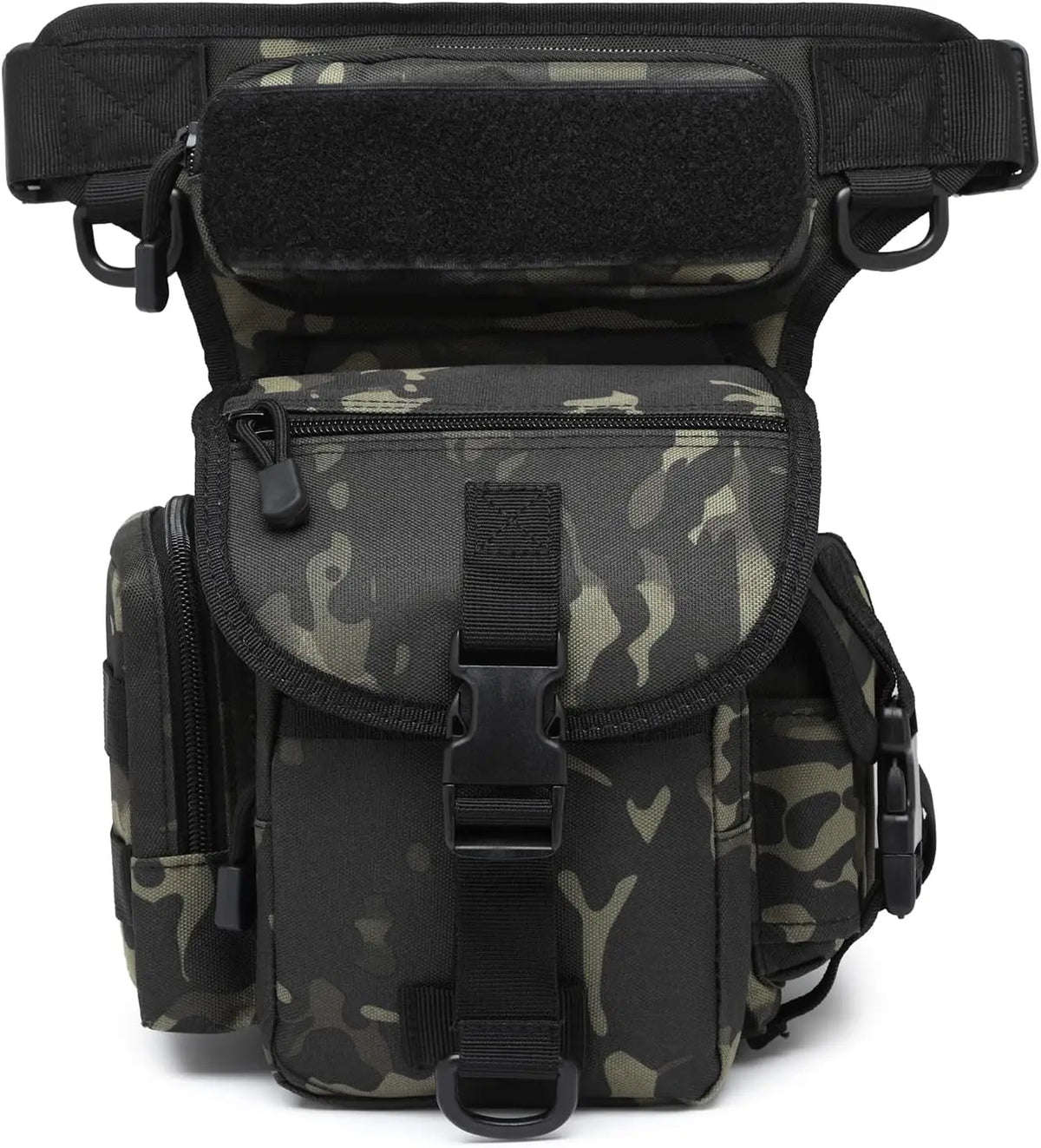 Nylon Drop Leg Bag &ndash; Hands-Free Comfort for Outdoor Adventures Black Camo