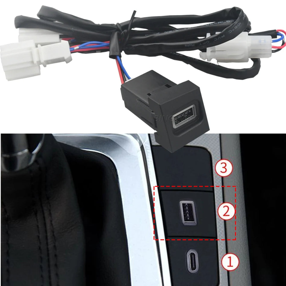 Carregador de Carro QC3.0 Soquete de Interface USB para Volkswagen CC 2011-2012 Magotan