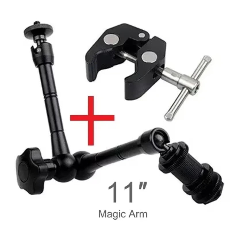 Adjustable Super Clamp Articulated Arm for Camera and Lighting 11 inch Arm A