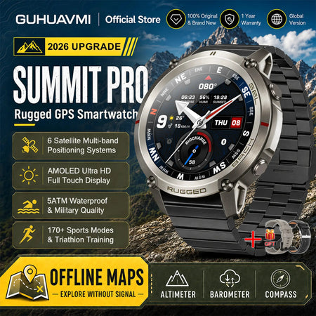 2026 Military Satellite Offline Map GPS Smart Watch Men 1.43''AMOLED Bluetooth Call Compass 5ATM Waterproof 170+Sport Smartwatch by InterCyprus Trading Ltd
